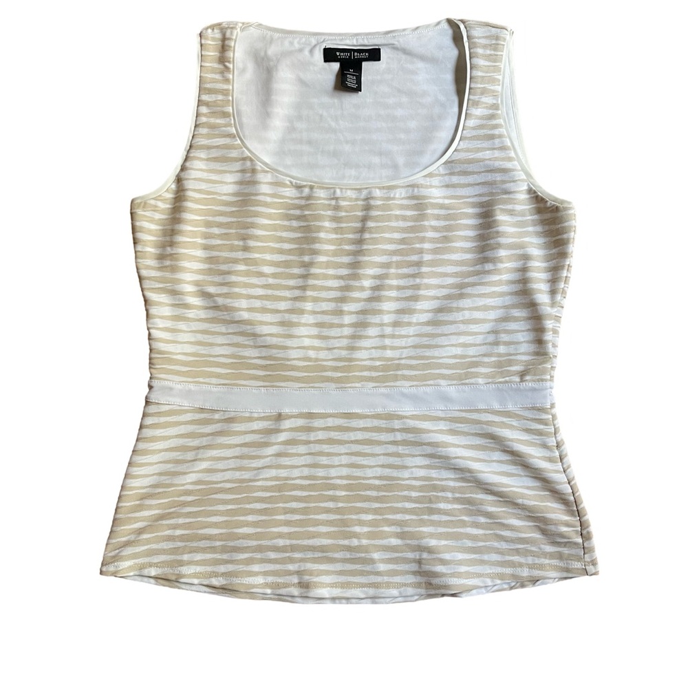 White House Black Market Women's Cream Tank Top